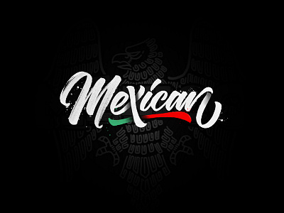Mexican Heart calligraphy eagle mexico typography