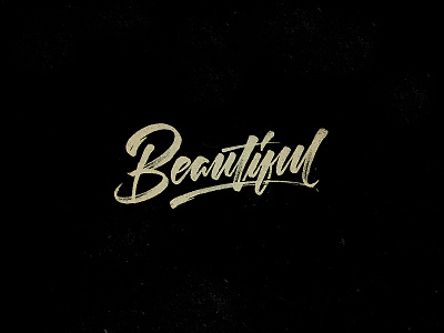 Beautiful black brush calligraphy custom lettering texture typography