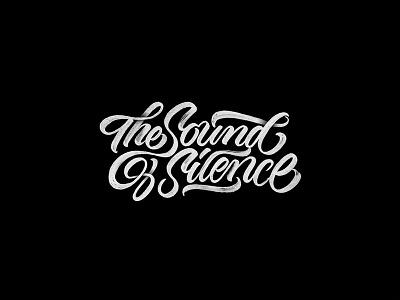 The sound of silence black calligraphy handmade lettering music texture typography