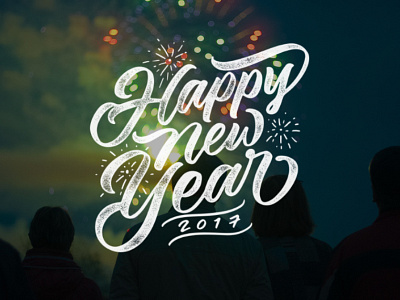 Happy New Year Lettering Overlays