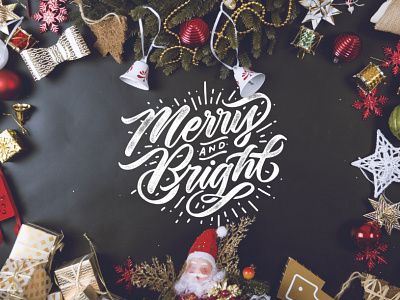 Merry Christmas Lettering Overlays