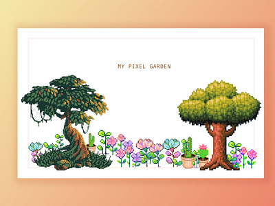 #32 Virtual Garden - Pixel style design pixel plants weeklywarmup