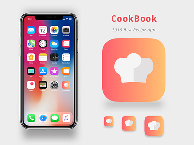 Mobile App Icon Design: CookBook app daily 100 design icon mobile ui ux