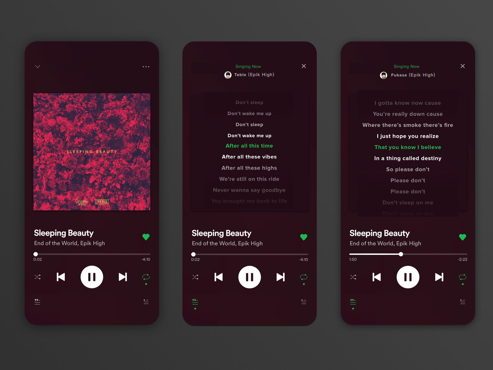 Music Streaming App Lyrics Feature by Hsuan on Dribbble