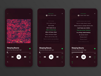 Music Streaming App - Lyrics Feature design icon lyrics media mobile music spotify ui ux ui ux design