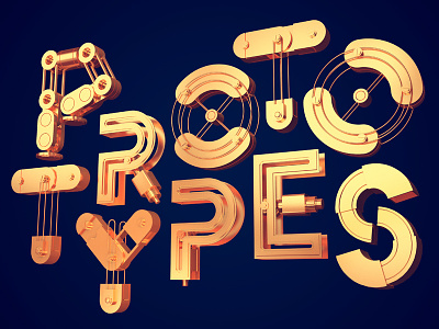 Prototypes 3d machines typography
