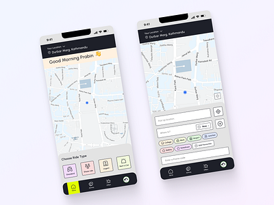 Ride Sharing App app design figma lyft ride sharing uber ui