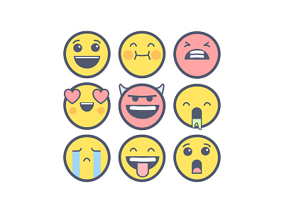 Flat Emoji Stickers - iMessage Sticker Pack characters emojis flat imessage ios stickerpack stickers