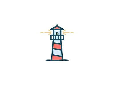 Lighthouse - Illustration beach flat illustration lighthouse summer