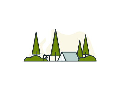Campground campground flat illustration outdoors