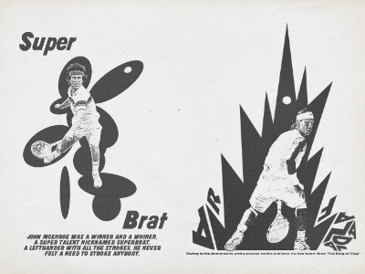 Superbrat John McEnroe & Rafa Nadal art direction concept graphic design illustration poster sport tennis typography