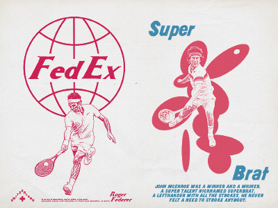 Fedex & Superbrat art concept design direction graphic illustration poster sport tennis typography