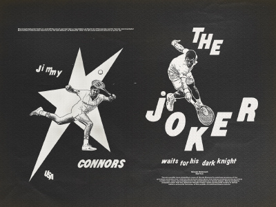 Connors & Djokovic art concept design direction graphic illustration poster sport tennis typography