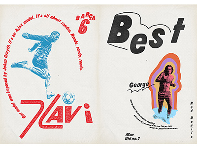 Xavi & Best art concept design direction football graphic illustration poster soccer sport typography