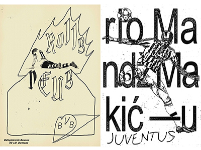Rolls Reus & Mario Mandžukić art concept design direction football graphic illustration poster soccer sport typography