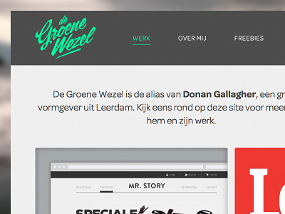 Website 'De Groene Wezel' green portfolio website