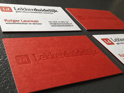 Ld Letterpress card colorplan letterpress red