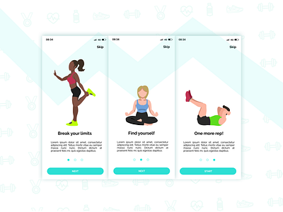 Onboarding screens for fitness app