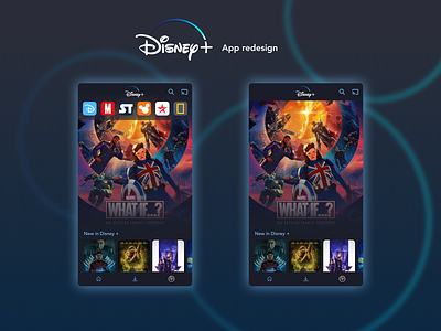 Disney + App redesign animation app branding design interface logo prototype ui ux
