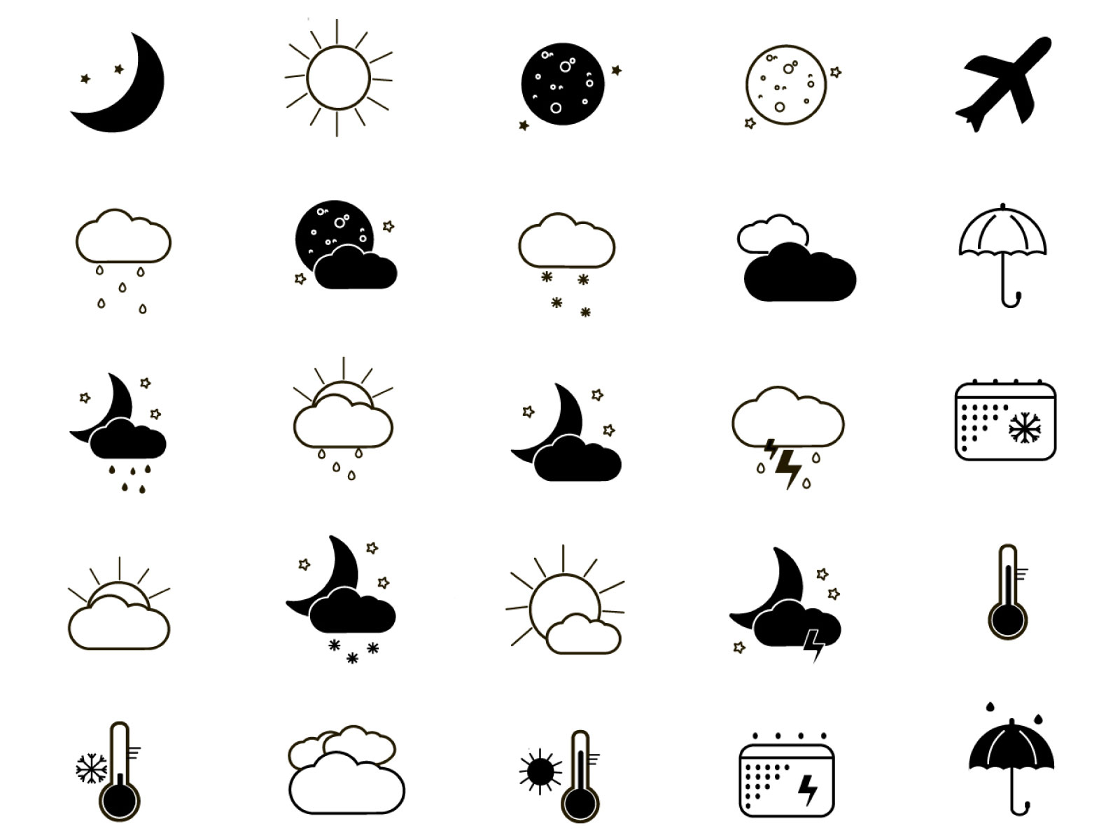 Weather icons by Yuliia Sinko on Dribbble