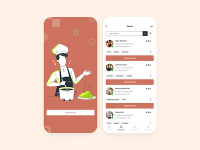 Find Chef Mobile App android apps android mobile app design app chef apps chef mobile app design design find chef illustration ios ios mobile apps mobile app ui user experience design user interface design ux