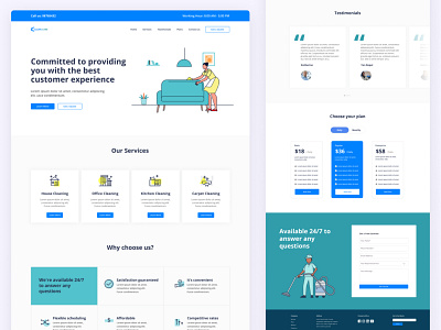 Cleaning Service Website Design cleaning service website cleaning website design landing page design service website design ui ui design ux design website website design