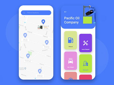 Find petrol stations app design illustration ios mobile app sketch typography ui ux