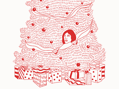 Christmas Tree christmas festive hiding illustration