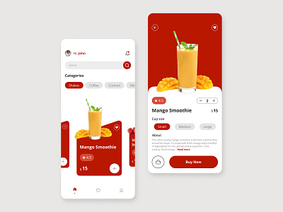 Juice, Drink Ordering App app coffee design designer drink ecommerce inspiration juice order shop typography ui uiux