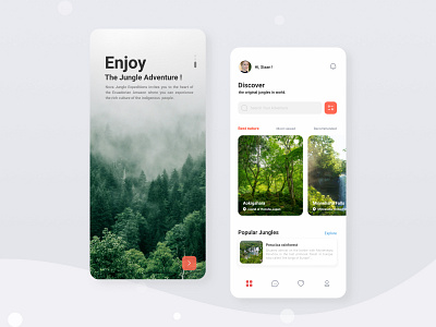 Jungle Adventure adventure app jungle trip ui visual design