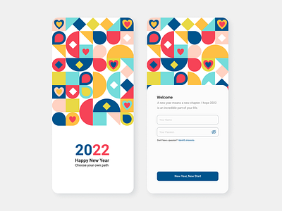New Year,New Start 2022 illustration new year sign in sign up ui
