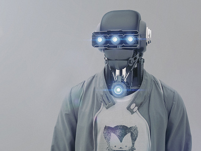 Paranoid Android head hipster mech robot