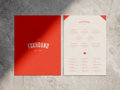 Foxhound menu menu design mockup typogaphy