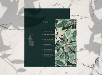 Poire Menu branding menu design restaurant typography