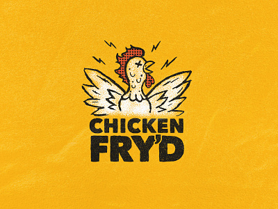 Fried Chicken Logo bbq branding chicken electrocuted food fried illustration lightening logo restaurant vector