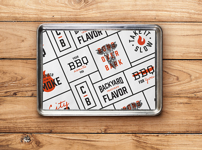 BBQ Tray Liner all caps barbeque bbq branding food industrial modern paper restaurant tray liner typography