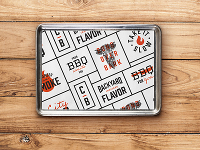 BBQ Tray Liner all caps barbeque bbq branding food industrial modern paper restaurant tray liner typography