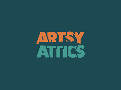 Artsy Attics Logo art artsy branding crafts design flat logo minimal negative space retro thick type typography