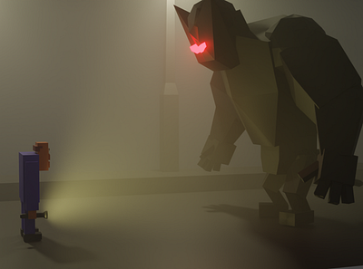 Old Man & A Red Eyed Monster 3d animation