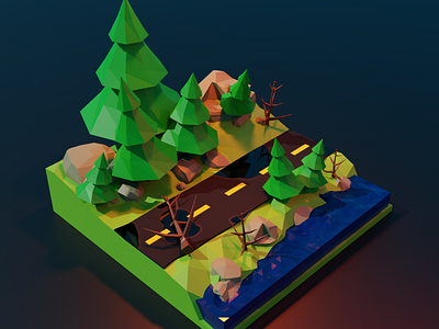 Forest 3d animation graphic design