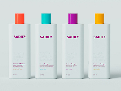 SadieB Shampoo Group branding identity lettering logo packaging personal care shampoo typography