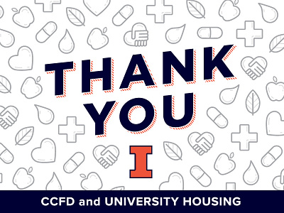 Thank You Card from CCFD and Housing card charity icons illini illinois thank you thank you card university university housing university of illinois
