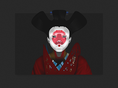 Ghost In The Shell art geisha ghost in the shell illustration illustrator photoshop realism vector