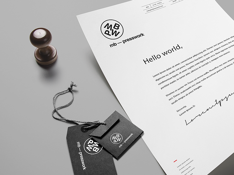 MB Presswork –– Branding monochromatic simple letters minimal design logo branding