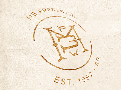 MB Presswork –– Branding brand branding classy design logo minimal stamp
