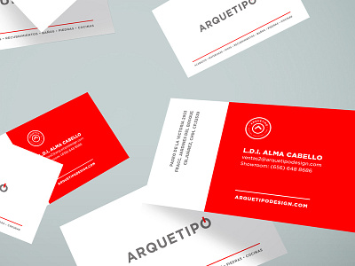 Arquetipo Branding arquitect business cards clean construction minimal red