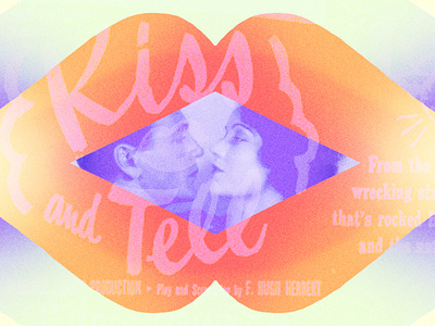 Kiss and tell collage colors design funky photoshop vintage