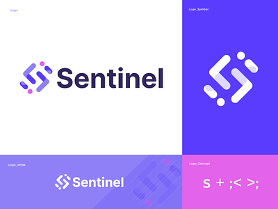 S + Coding (Sentinel Logo) app logo apps logo branding coding logo conceptual logo logo design logo mark logo symbol modern logo s logo tech logo