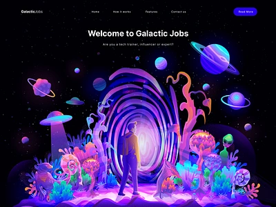 Planet illustration app illustration banner digital illustration fantasy illustration header banner hero image illustration hero section home page illustration homepage illustration illustration illustration trend landing page illustration landingpage illustration outer space planet portal illustration technology illustration ui illustration webpage illustration website illustration