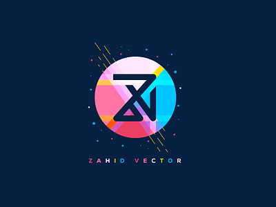 ZV LOGO art branding colorful logo icon logo mark symbol trending art z zahid vector zv zv logo